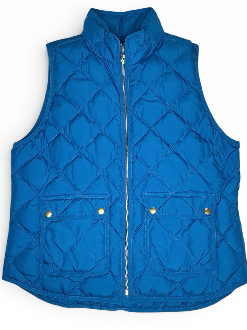 J.Crew Quilted Down Blue Puffer Vest 70% Down Style 02725 Size XL